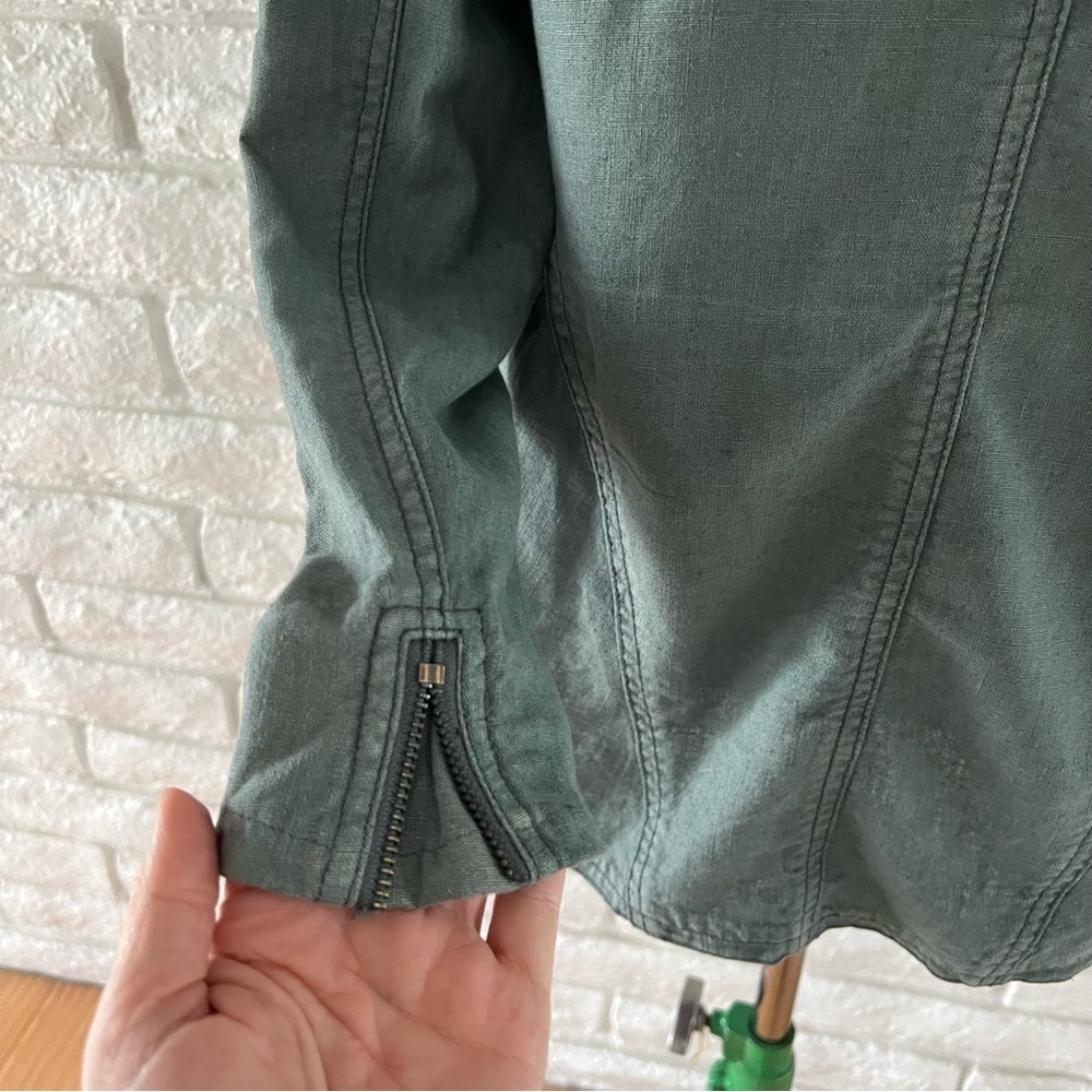 Free People Green Utility Jacket Lightweight Relaxed Fit - Picture 5 of 8